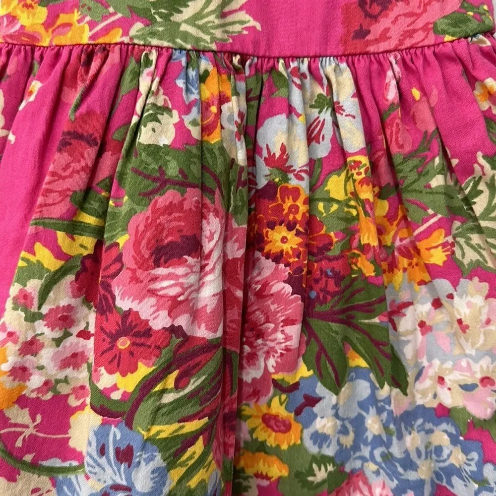 Ralph Lauren Baby Girls Floral Cotton Sateen Dress Size 3 Months